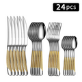 Conjunto de Talheres de Aço inoxidável 24 pçs