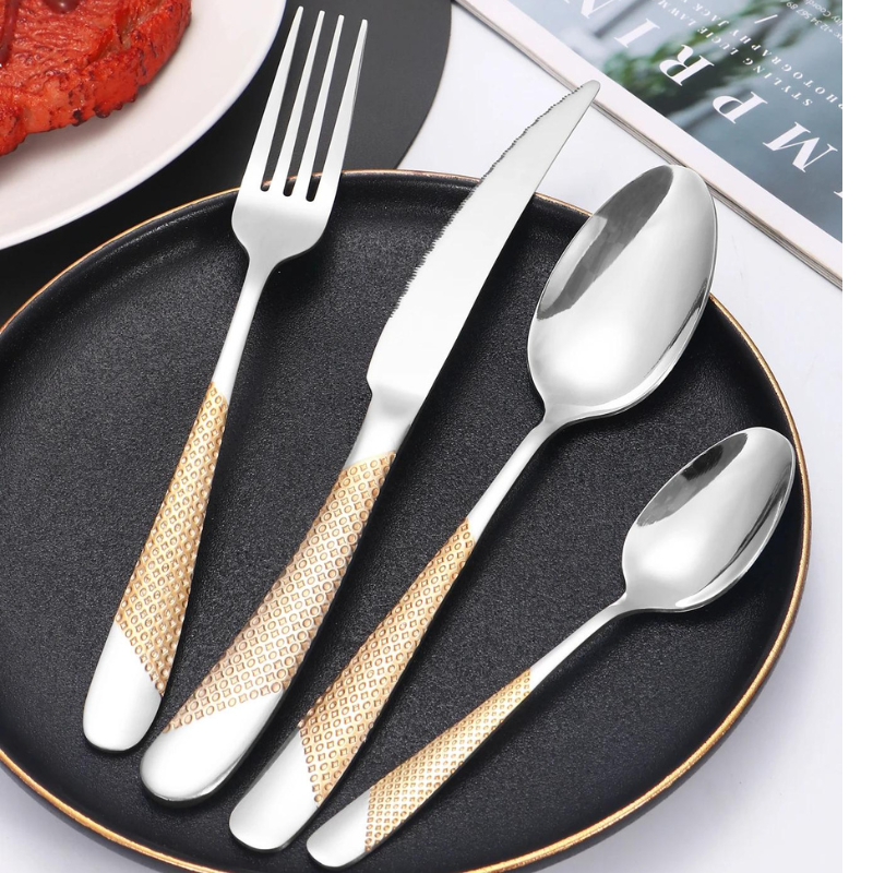 Conjunto de Talheres de Aço inoxidável 24 pçs
