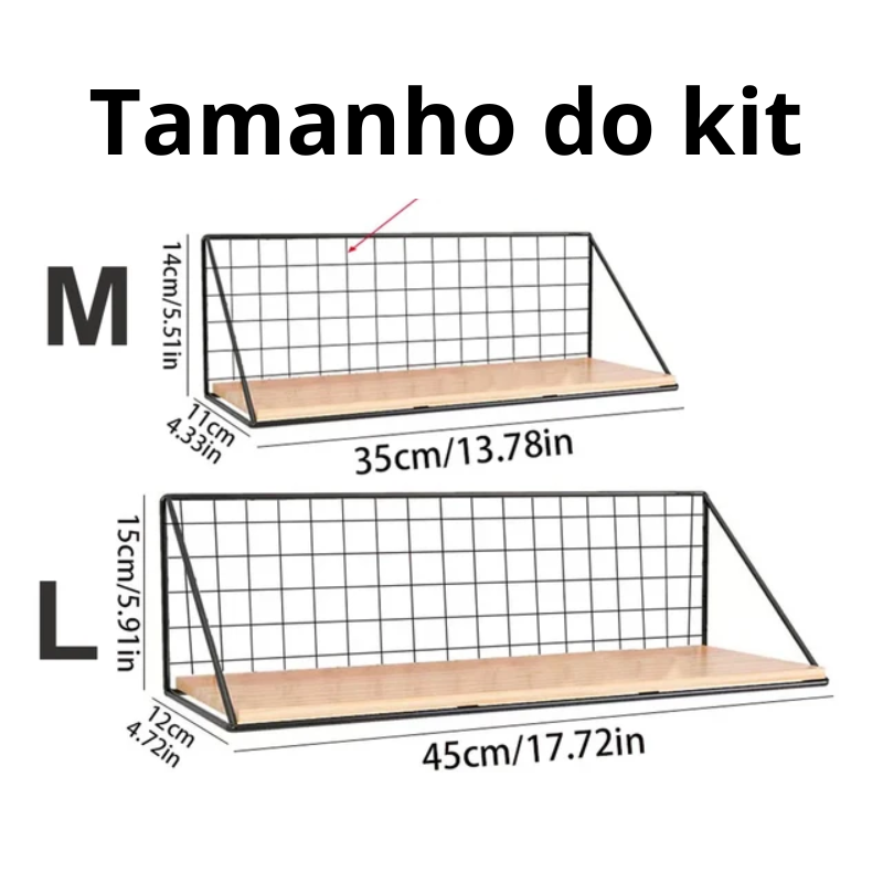 Kit Prateleira de Parede Para Decorações