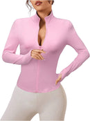 Jaqueta Feminina Atlética Esportiva Manga Comprida com Zíper – (Promoção de Inverno 2025)