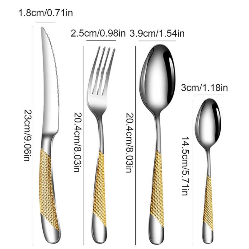 Conjunto de Talheres de Aço inoxidável 24 pçs