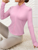 Jaqueta Feminina Atlética Esportiva Manga Comprida com Zíper – (Promoção de Inverno 2025)