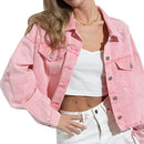 Jaqueta Feminina Jeans Rosa