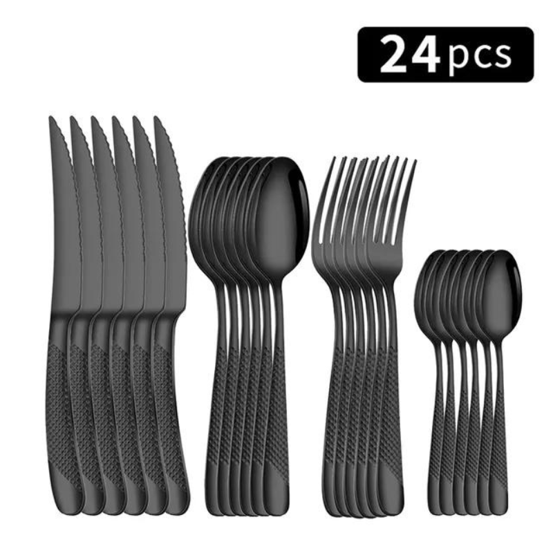 Conjunto de Talheres de Aço inoxidável 24 pçs