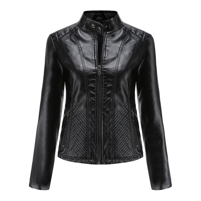 Jaqueta Feminina Estilo Biker com Zíper Luxy - (Promoção de Inverno 2025)