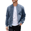 Jaqueta Masculina com Zíper e Gola Alta Casual Retrô – (Promoção de Inverno 2025)