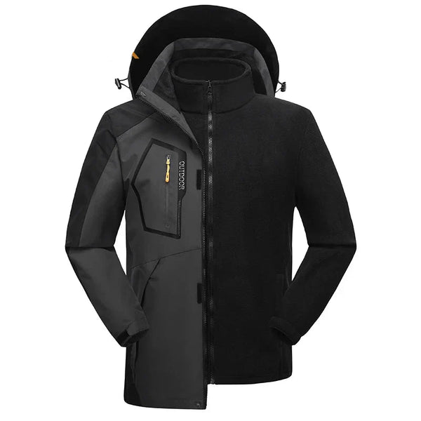 Jaqueta Masculina 3 em 1 com Forro Fleece Impermeável Corta-Vento – (Promoção de Inverno 2025)