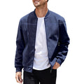 Jaqueta Masculina com Zíper e Gola Alta Casual Retrô – (Promoção de Inverno 2025)