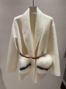 Blusão Feminina de Inverno com Bolsos Toque de Cashmere – (Promoção de Inverno 2025)