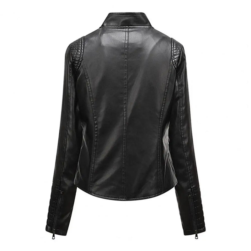 Jaqueta Feminina Slim com Gola Alta Estilo Biker - (Promoção de Inverno 2025)