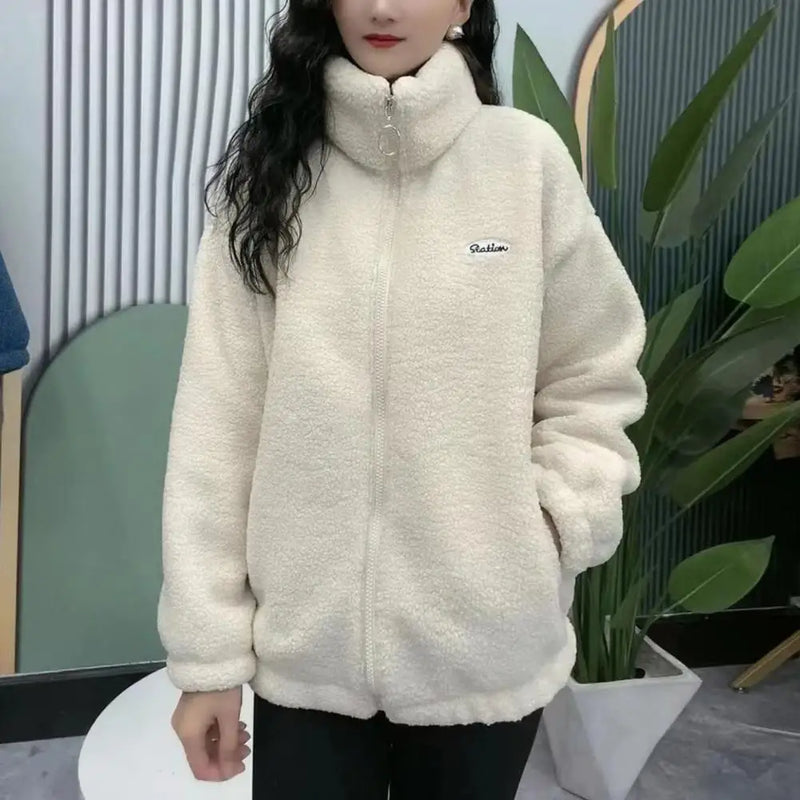Jaqueta Feminina Para Inverno com Zíper e Detalhes Splice (Promoção de Inverno 2025)