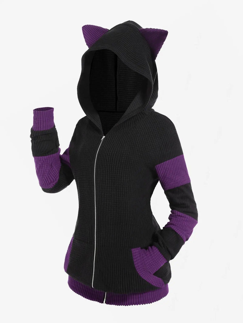 Casaco Feminino Para Inverno Capuz com Orelhinhas - (Promoção de Inverno 2025)