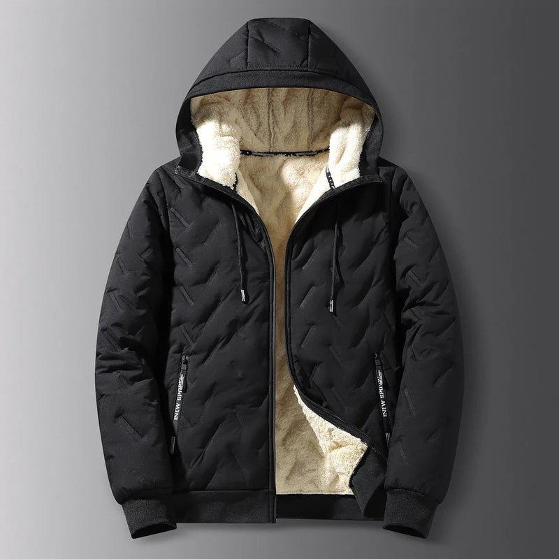 Casaco Masculino de Inverno com Capuz Forro Polar Gola Alta - (Promoção de Inverno 2025)